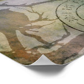 Vogel an einer Zweigstelle Poster (Ecke)