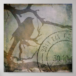 Vogel an einer Zweigstelle Poster