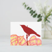 Vogel an einer Zweigstelle Postkarte (Stehend Vorderseite)