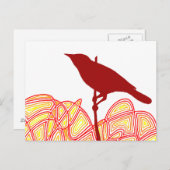 Vogel an einer Zweigstelle Postkarte (Vorne/Hinten)