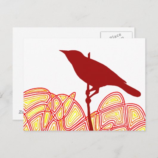 Vogel an einer Zweigstelle Postkarte (Vorne/Hinten)