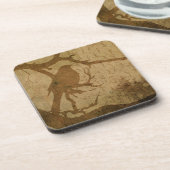 Vogel an einer Zweigstelle Untersetzer (Linke Seite)