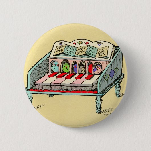 Vogel angetriebenes Cembalo Button (Vorderseite)