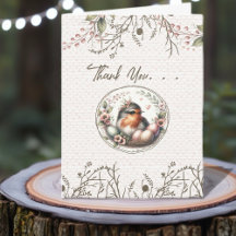 Vogel Aquarell gefaltete Dankeskarten