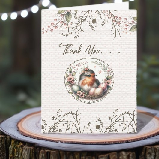 Vogel Aquarell gefaltete Dankeskarten Dankeskarte