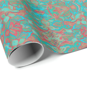 Vögel Arabesque Bohemian Boho Türkis Muster Geschenkpapier