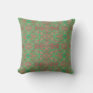 Vögel Arabesque Orientalisch Bohemian Boho Rot Grü Kissen