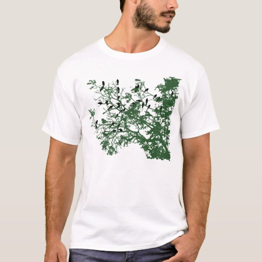 Vögel auf Baum T-Shirt (Vorderseite)