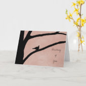 Vogel auf Baumzweig Karte (Gelbe Blume)