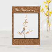 Vogel auf Berry a Branch Erntedank Karte (Gelbe Blume)