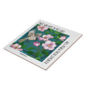 Vogel auf Blume, Gedicht von Isaiah 40:31 Fliese (Seite)