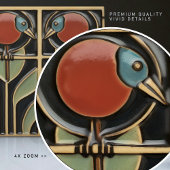 Vogel auf Blume Jugendstil-Dekoration Fliese