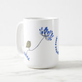 Vogel auf Blume Kaffeetasse (Vorderseite Links)