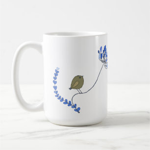 Vogel auf Blume Kaffeetasse
