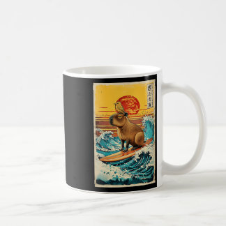 Vogel auf Capyra surft große Welle Anime Kawaii Ja Kaffeetasse