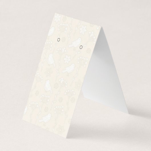 Vögel auf Cream Zelt Falten Earring Display Cards Visitenkarten (Vorderseite)