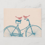 Vögel auf dem Fahrrad Postkarte<br><div class="desc">Ein Vintages Design mit einem Fahrrad für Vögel.</div>