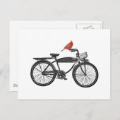 Vogel auf dem Fahrrad Postkarte (Vorne/Hinten)