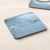 Vögel auf dem Summer River Getränkeuntersetzer (Linke Seite)