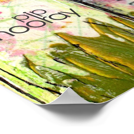 Vogel auf dem White Picket Flag Mixed Media Print Poster (Ecke)