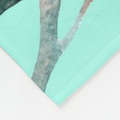 Vögel auf den Baumzweigen Aquarellmalerei Fleecedecke (Ecke)