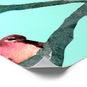 Vögel auf den Baumzweigen Aquarellmalerei Poster (Ecke)