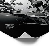 Vögel auf den Baumzweigen Schwarz-Weiß-Vögel Poster (Ecke)