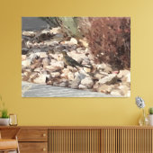 Vogel auf den Felsen Stretched Canvas Print Leinwanddruck (Insitu (Wohnzimmer))