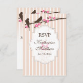 Vögel auf der Blume Sakura UAWG / Antwortkarten Einladung (Vorne/Hinten)