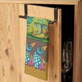 Vögel auf der Galerie Geschirrtuch