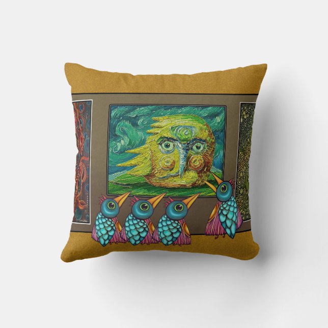 Vögel auf der Galerie Kissen (Rückseite)