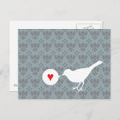 Vogel auf der Postkarte der Liebe (Vorne/Hinten)