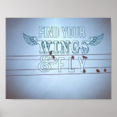 Vögel auf Draht, Fliege Poster (Vorne)