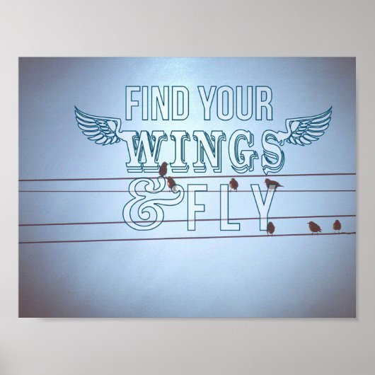 Vögel auf Draht, Fliege Poster (Vorne)