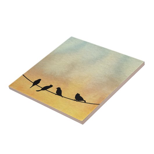 Vögel auf Draht Fliese (Seite)