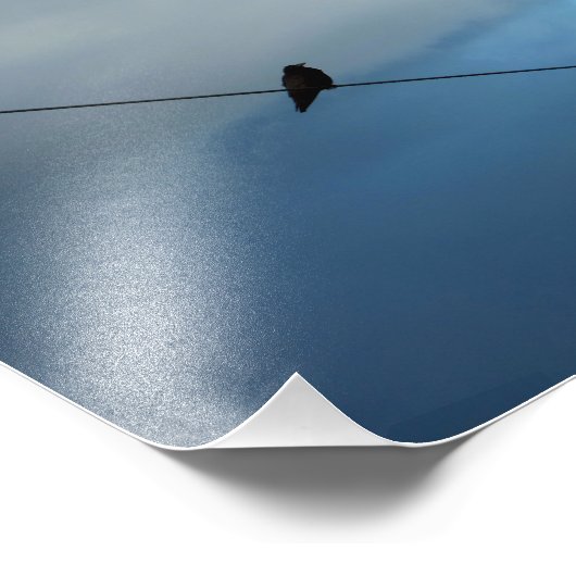 Vogel auf Draht Fotodruck (Ecke)