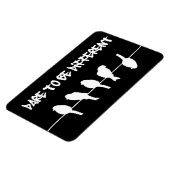Vögel auf Draht - wagen, anders zu sein (schwarz) Magnet (Linke Seite)