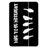 Vögel auf Draht - wagen, anders zu sein (schwarz) Magnet (Vertikal)