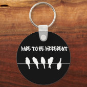 Vögel auf Draht - wagen, anders zu sein (schwarz) Schlüsselanhänger (Vorderseite)