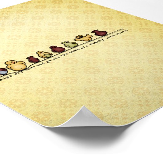 Vögel auf Drahtgelb-Hintergrund Zitat Poster (Ecke)