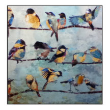 Vögel auf Drahtzeichnen