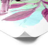 Vogel auf einem Ast-Aquarell-Naturplakat Poster (Ecke)