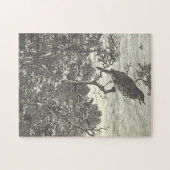 Vogel auf einem Ast sitzend Puzzle (Horizontal)