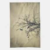 Vögel auf einem Baum Geschirrtuch (Vertikal)