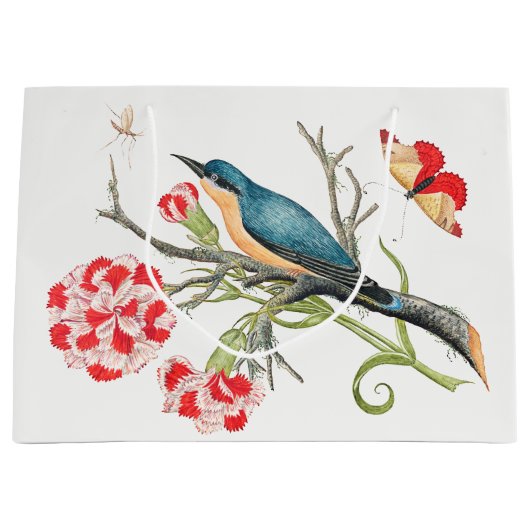 Vogel auf einem Baumzweig Große Geschenktüte (Vorderseite)