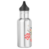 Vogel auf einem Baumzweig sitzend Edelstahlflasche (Links)