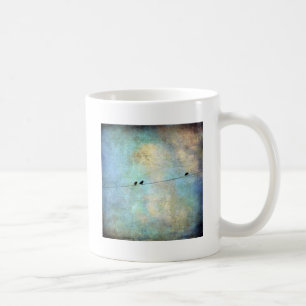 Vögel auf einem Draht, digitale Kunst Kaffeetasse