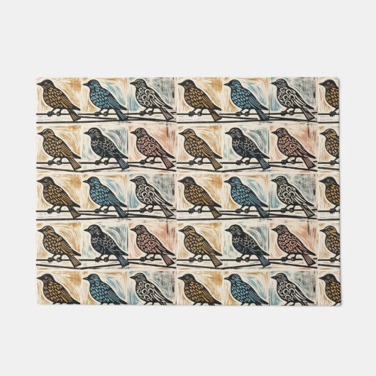 Vögel auf einem Draht Fußmatte (Vorderseite)