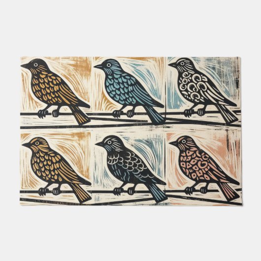 Vögel auf einem Draht Fußmatte (Vorderseite)
