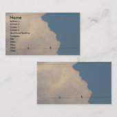 Vögel auf einem Draht mit Nebel auf Linden Visitenkarte (Vorne/Hinten)